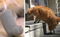 Le gel avait rendu ce chat invalide : c'est maintenant le premier au monde à avoir quatre pattes bioniques