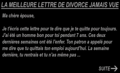 La meilleure lettre de divorce jamais vue !