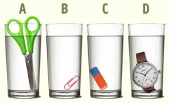 Seuls ceux qui ont un QI supérieur à la moyenne réussiront à répondre correctement à cette question : Dans quel verre y a-t-il plus d'eau ? 